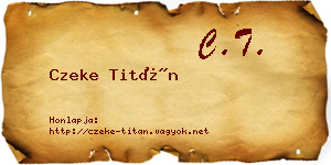 Czeke Titán névjegykártya